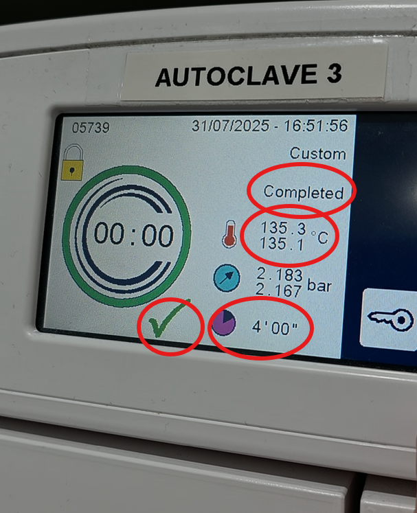 Autoclave Screen Successful Cycle Annotated