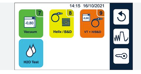 Mocom Autoclave Test Cycle Menu (Screen Menu)