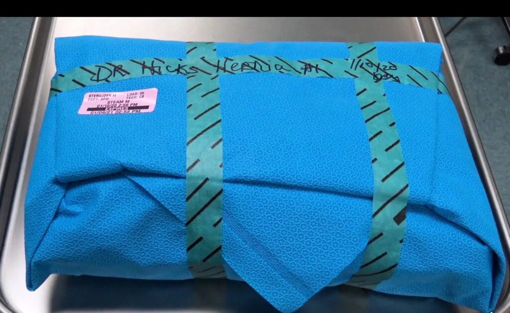 Surgical Pack with Indicator Tape