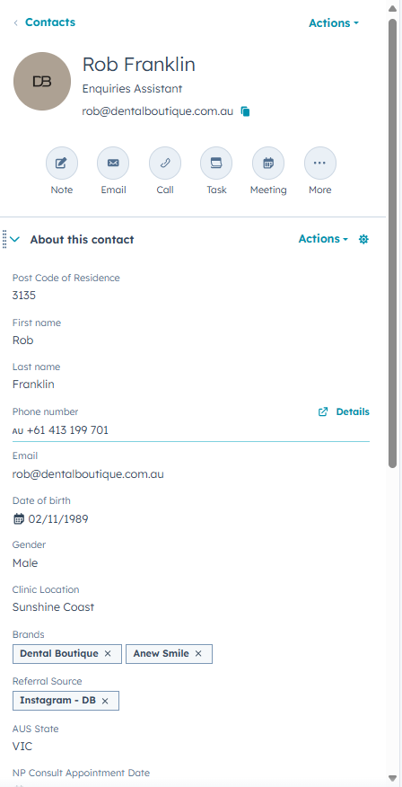 hubspot contact